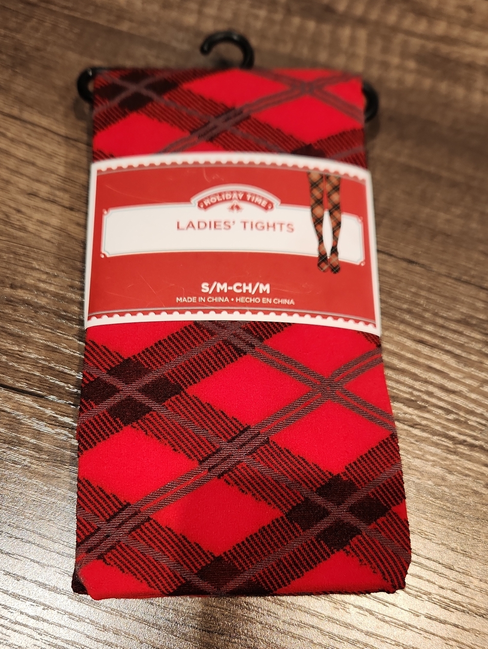 NWT Holiday Time Ladies Plaid Tights Sz S/M